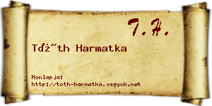 Tóth Harmatka névjegykártya